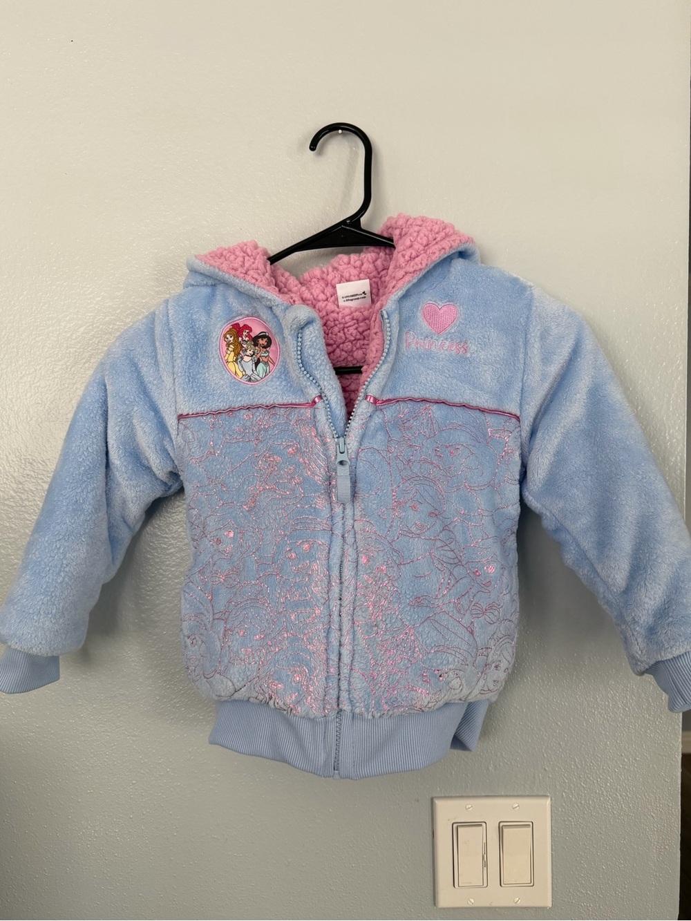Disney Princess kids plush fleece hoodie size 5